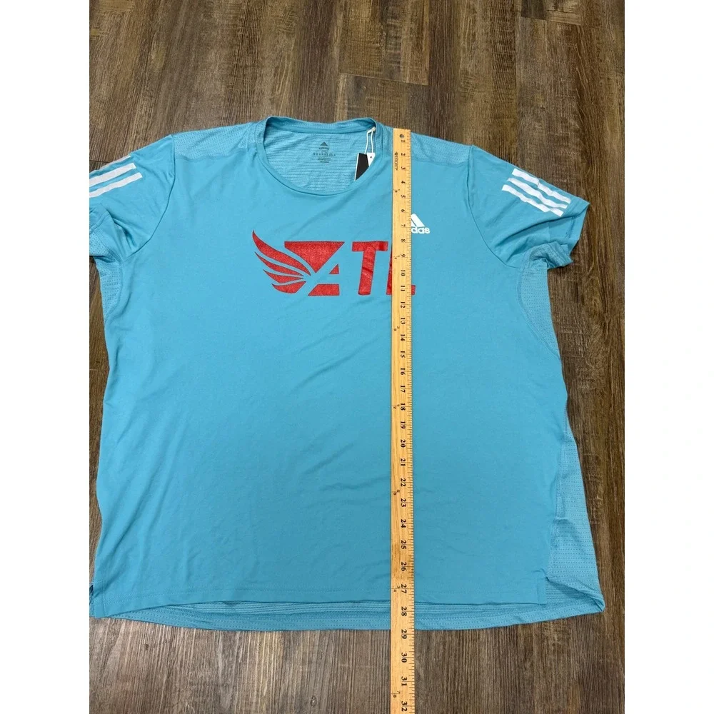 Adidas Aeroready ATL Graphic T-Shirt‎ Light Blue Red IC7625 Mens 3XL NEW